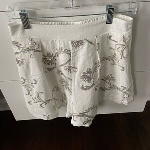 Stunning Embroidered White Women's Shorts